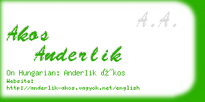 akos anderlik business card